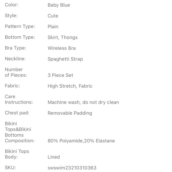 3 piece bathing suit set! Brand new!! Size Small - Picture 6 of 8